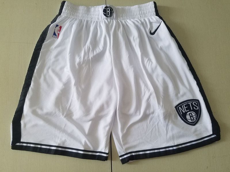 Men NBA Nike Brooklyn Nets white shorts